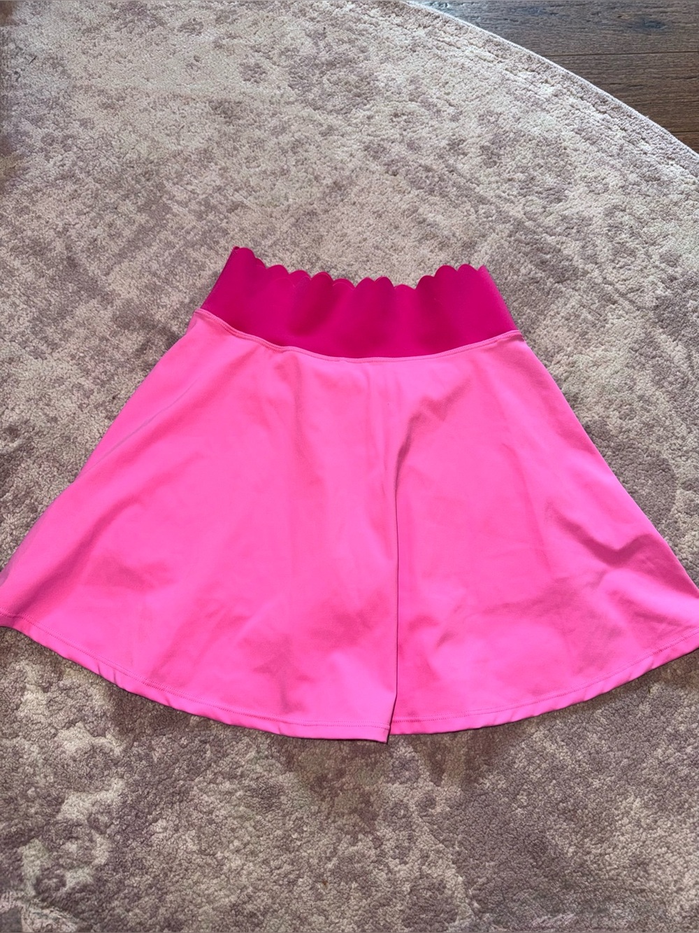 ATTARCO Women’s XS Pink Scalloped Athletic Skort Skirt
